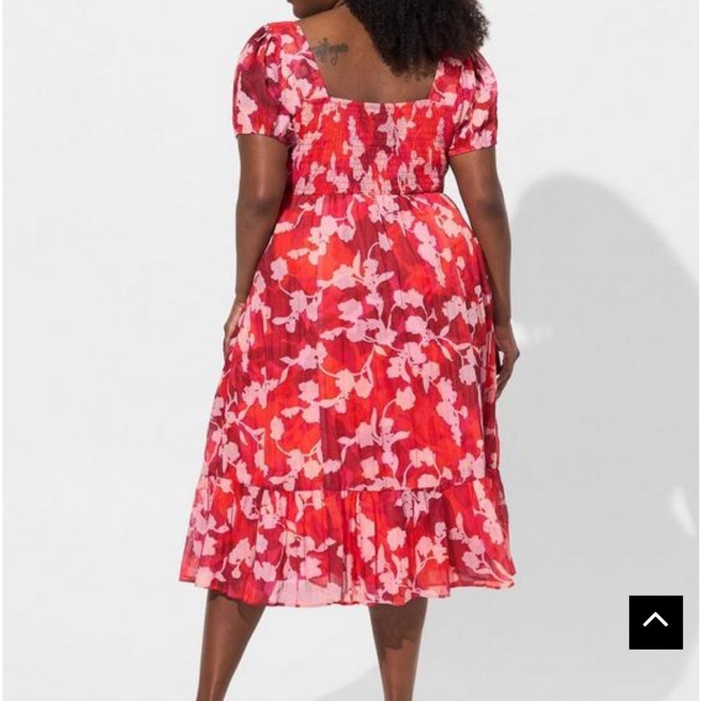 Torrid Red and Pink Floral Dress - Picture 2 of 10